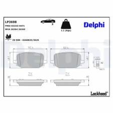 DELPHI fékbetétkészlet, tárcsafék LP3698 autóalkatrész