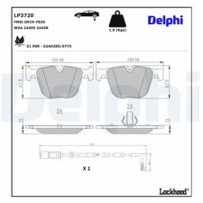 DELPHI fékbetétkészlet, tárcsafék LP3720 autóalkatrész