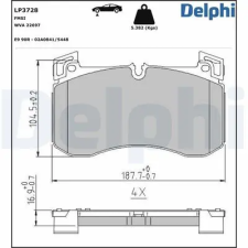 DELPHI fékbetétkészlet, tárcsafék LP3728 autóalkatrész