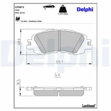 DELPHI fékbetétkészlet, tárcsafék LP3871 fékbetét