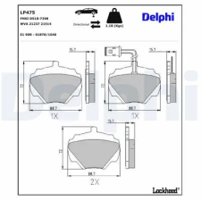 DELPHI fékbetétkészlet, tárcsafék LP475 autóalkatrész