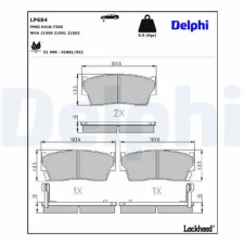 DELPHI fékbetétkészlet, tárcsafék LP684 fékbetét