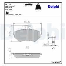 DELPHI fékbetétkészlet, tárcsafék LP778 autóalkatrész