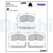 DELPHI fékbetétkészlet, tárcsafék LP803 autóalkatrész