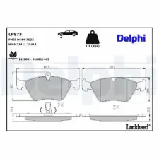 DELPHI fékbetétkészlet, tárcsafék LP873 fékbetét