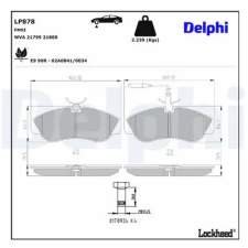 DELPHI fékbetétkészlet, tárcsafék LP878 autóalkatrész