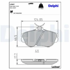 DELPHI fékbetétkészlet, tárcsafék LP887 fékbetét