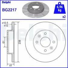 DELPHI féktárcsa BG2217 autóalkatrész