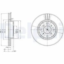 DELPHI féktárcsa BG2815 autóalkatrész