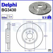 DELPHI féktárcsa BG3430 autóalkatrész