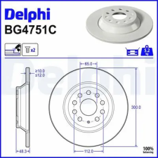 DELPHI féktárcsa BG4751C autóalkatrész