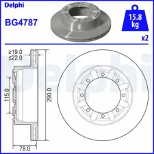 DELPHI féktárcsa BG4787 autóalkatrész