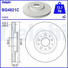 DELPHI féktárcsa BG4821C autóalkatrész