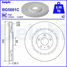 DELPHI féktárcsa BG5001C autóalkatrész