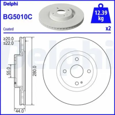 DELPHI féktárcsa BG5010C autóalkatrész