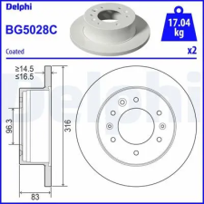 DELPHI féktárcsa BG5028C autóalkatrész