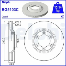 DELPHI féktárcsa BG5103C autóalkatrész