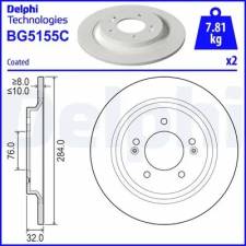DELPHI féktárcsa BG5155C autóalkatrész