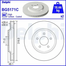 DELPHI féktárcsa BG5171C autóalkatrész