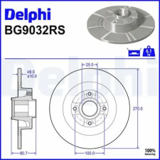 DELPHI féktárcsa BG9032RS autóalkatrész