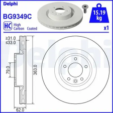 DELPHI féktárcsa BG9349C autóalkatrész
