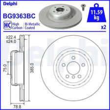 DELPHI féktárcsa BG9363BC autóalkatrész