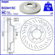 DELPHI féktárcsa BG9415C autóalkatrész