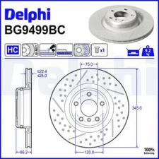 DELPHI féktárcsa BG9499BC autóalkatrész