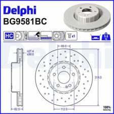 DELPHI féktárcsa BG9581BC autóalkatrész