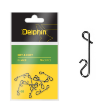 Delphin C-02 Not-A-Knot csomómentes pergető kapocs, S, 10db horgászkiegészítő