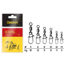  Delphin Rolling swivel with micro snap 14/3kg 10db horgászkiegészítő
