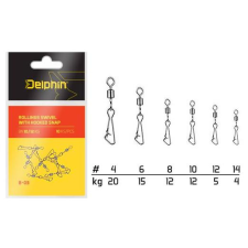 Delphin Rollings swivel with Hooked snap BN/14 10db horgászkiegészítő