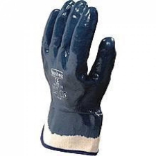 Delta Kesztyű Jersey NI175 pamut/nitril szellőző kézhát 6cm hosszú blue 10 védőkesztyű