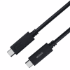 Deltaco USB-C apa - USB-C apa Adat- és töltőkábel 0.8m - Fekete (USBC-4008M)