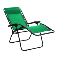 Delux összecsukható zöld nyugágy párnával kerti bútor