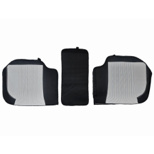  Deluxetuning univerzális autósüléshuzat-szett, textil anyagból, fekete-fehér, első-hátsó, osztott ülés gyerekülés huzat, betét