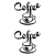 Demeter Group Coffee cups dekorációs falmatrica