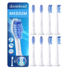 Demirdental, Közepes Keményűségű HX6018, Fogkefefejek, 8 darab pótfej, penge