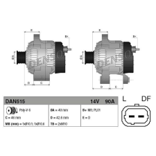Denso Generátor DENSO DAN515 autó izzó, izzókészlet