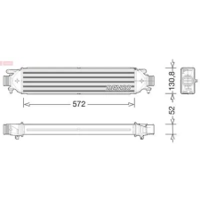 Denso töltőlevegő-hűtő DIT09122 autóalkatrész