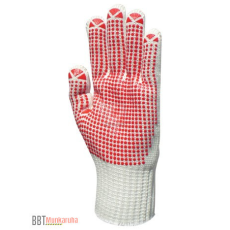 Depiend Kopásálló, piros pettyes, vastag poliamid/pamut kesztyű