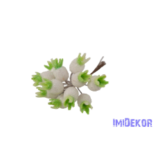  Deres csipkebogyó köteg 10cm - Fehér dekorációs kellék