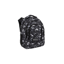 DERFORM BackUp Dinoszauruszos iskolatáska, hátizsák - 3 rekeszes - Black - GROW WITH ME (PLB4R114) iskolatáska