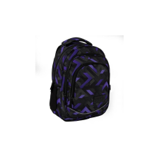 DERFORM BackUp iskolatáska, hátizsák - 3 rekeszes - Black, purple (PLB7X47) iskolatáska
