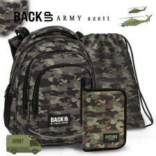 DERFORM BackUp terepmintás iskolatáska hátizsák Premium SZETT - Army iskolatáska