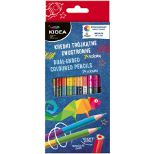 DERFORM Színes ceruzakészlet 12/24, DUO (kétvégű), Kidea, háromszög test színes ceruza