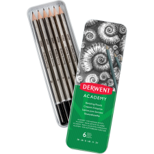 Derwent Academy Hatszőgletű 6 különböző keménységű grafitceruza készlet - Fém dobozban (2301945) ceruza