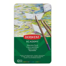Derwent Akvarell ceruza készlet, fém doboz,  "Academy", 12 különböző szín akvarell