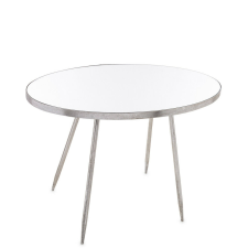  Design antikolt rusztikus ezüst fém ovális asztalka 56.5x80x50cm bútor