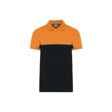 Designed To Work WK210 kétszinű, környezetbarát rövid ujjú galléros póló Designed To Work, Black/Orange-S